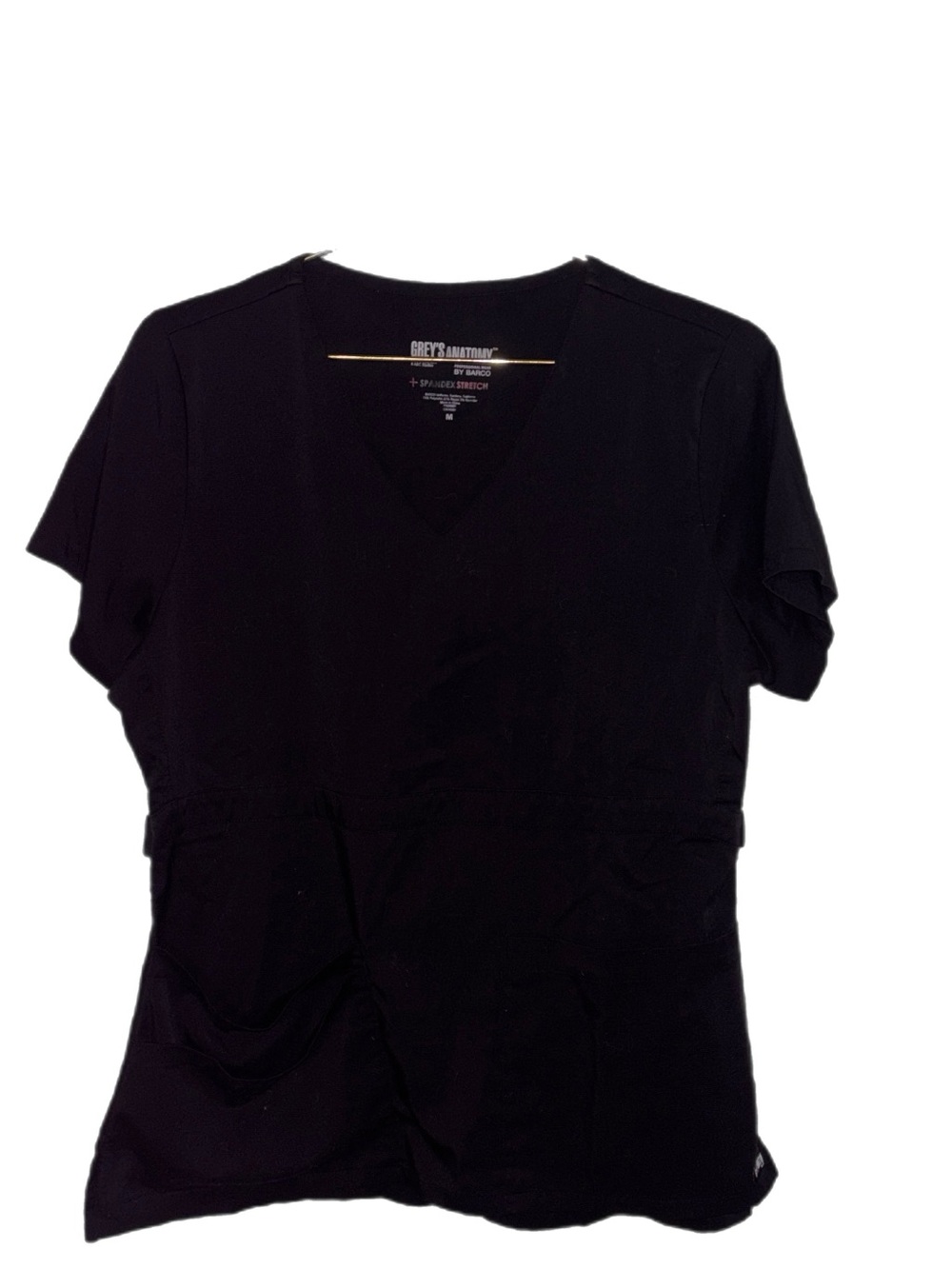 Grey's Anatomy Black V-Neck Scrub Top Size Medium